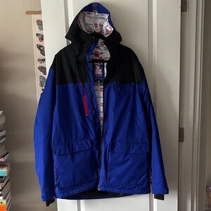 Men's Blue and Black Pabst Snow Boarding Jacket